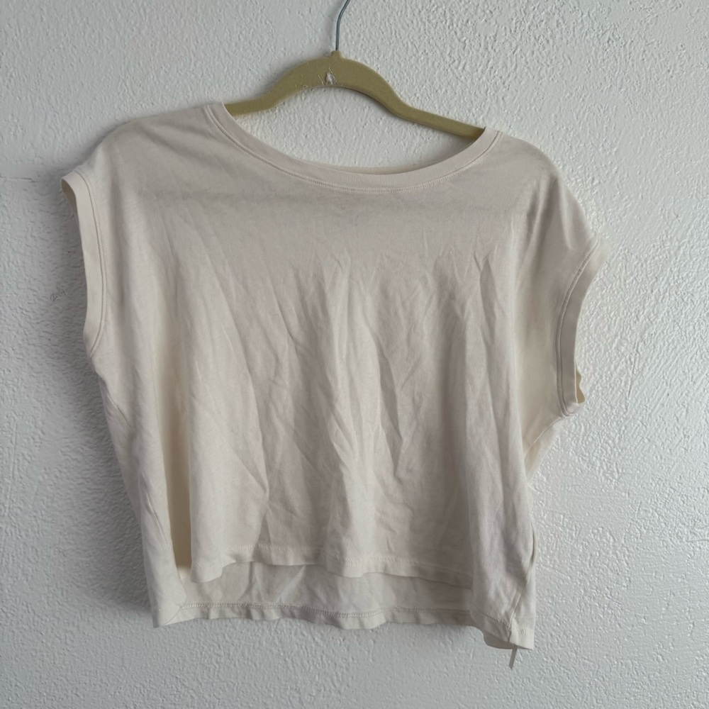 Madewell Women’s Small Softfade Cotton Crop Tee White Offwhite NWT - Picture 3 of 7